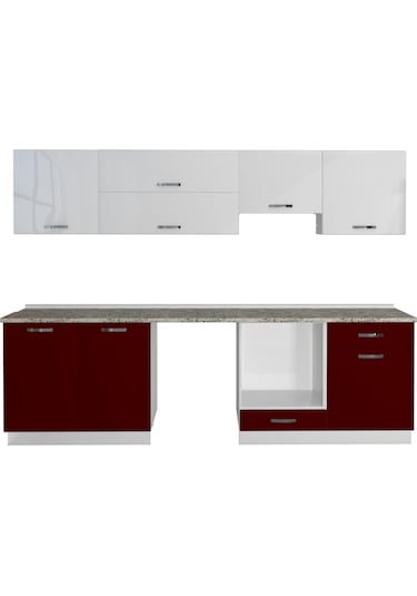 Decoraktiv Elite 280y Ank Mdf Hazır Mutfak Dolabı - Tezgah Dahil - Bordo Beyaz Beyaz - Kırmızı Decoraktiv Elite 280y Ank Mdf Hazır Mutfak Dolabı - Tezgah Dahil - Bordo Beyaz Beyaz - Kırmızı