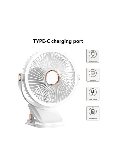 Usb/pil Powered Clip Fan Gece Lambası Güçlü Kelepçesi Küçük Fan 3 Hızlı Hava Akışları Ofis Evi İçin Sessiz Masa Fan