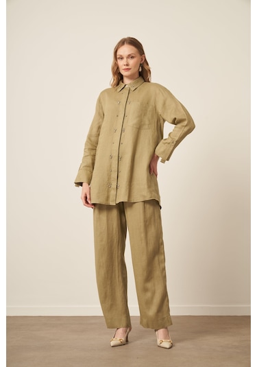 Ftz Women Kadın Ham Keten Takım Çağla 31115 Çağla