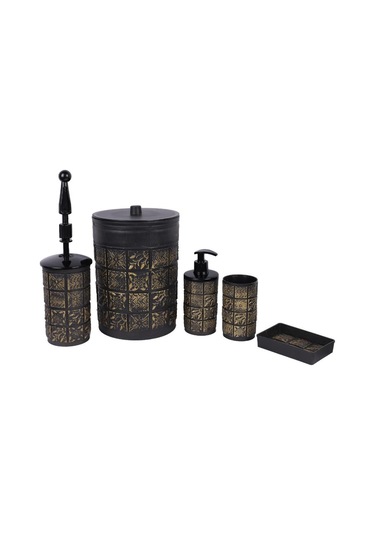 Galleon Design Tria Banyo Çeyiz Seti 5 Parça Siyah