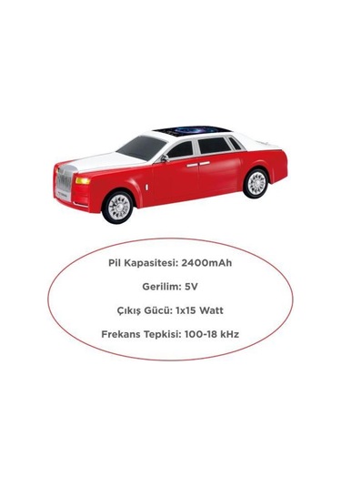 Bluetooth Hoparlör Rolls-royce Görünümlü Araba Led Ekranlı 15w Tws Fm Usb Speaker D82