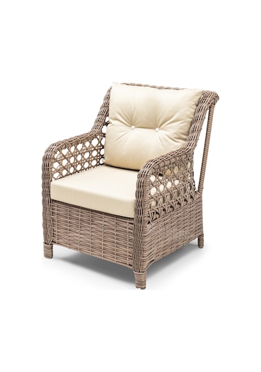 Alaska Yemek Masası Bahçe ve Balkon Mobilyası Takımı (1+1+1+1+1+1+Masa) Kahverengi