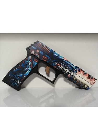 Ahşap Cs-go Cybershark P250 Lastik Atar Oyuncak
