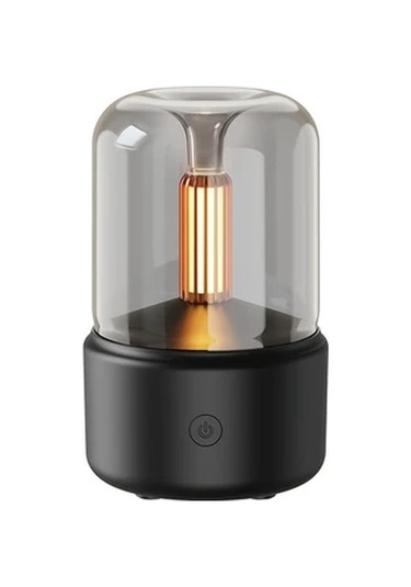 Techbloom Siyah Yükseltilmiş Ultrasonik Aromaterapi Lambası Yatak Başı Atmosfer Işığı Nemlendirici Ve Hava Temizleyici