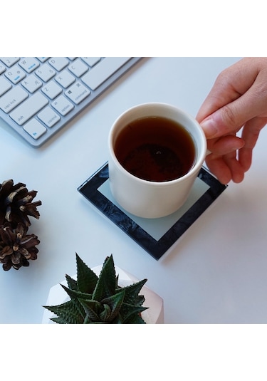 Decorita Cam Bardak Altlığı Harfli Tasarım I Harfi 4'lü Takım 10 x 10 CM Çok Renkli