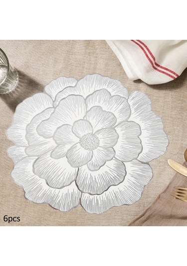 Suntek 6pcs Placemats Yemek Masası Yer Paspas Dekor Mutfak Ev Gümüş