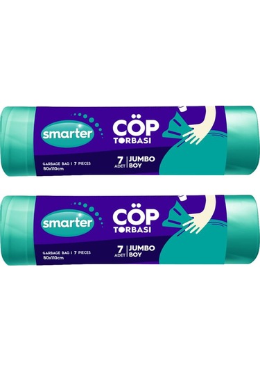 Smarter 2'li Jumbo Boy Çöp Torbası 80 x 110 CM Çöp Poşeti