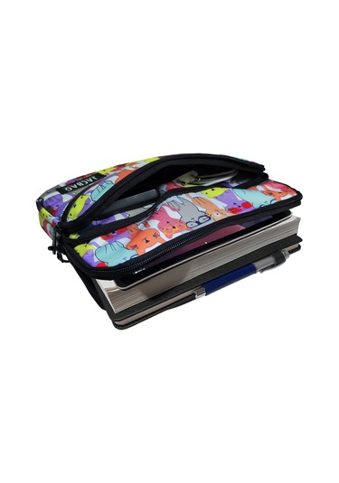 Jacbag Sarı Kedi Kız Çocuk/kadın Üç Cepli Tablet Telefon Not Defteri El Çantası Tablet Kılıfı