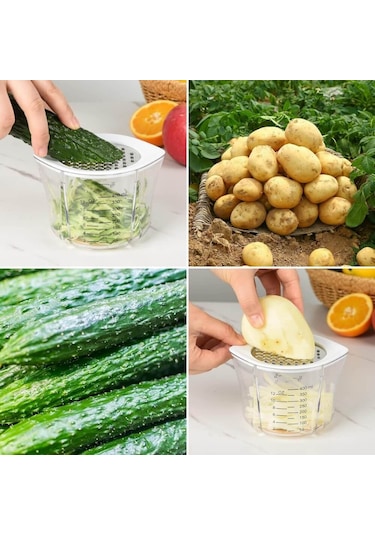 Piev Wenken 4'ü 1 Arada Rendeli Ölçülü Hazneli Limon Portakal Narenciye Sıkacağı