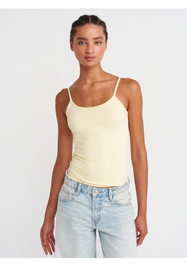 Dilvin 20901 İnce Askılı Poliamid Top-sarı Sarı