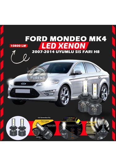 Ford Mondeo Mk4 2007-2014 Sis Farı Uyumlu Şimşek Etkilii Led Xenon Premium Series H8
