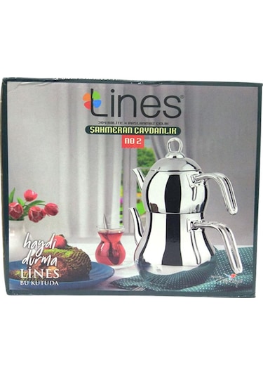 Yonca Lines Şahmeran Mini Boy 2 No Çelik Çaydanlık Metal Sap Gri