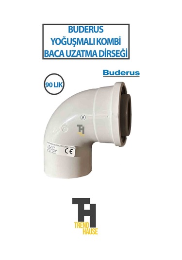 Buderus Yoğuşmalı Kombi Baca Uzatma Dirseği 90'lık   --