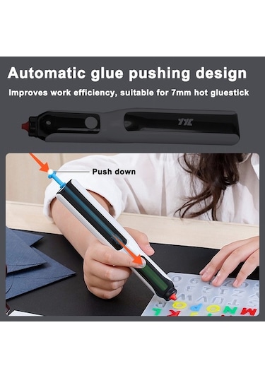 Pazly Portatif Kablosuz Lityum Tutkal Makinesi - 7mm Tutkal Çubuğu Aplikatörü - Elektrikli Sıcak Tutkal