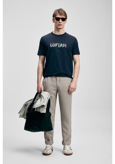 Lufian Surge Modern Grafik Tişört Lacivert Lacivert 111020317100200