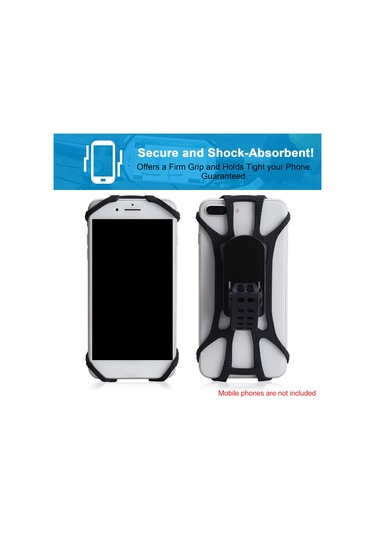 Skycity Bisiklet Telefon Tutucu Silikon, 360 Derece Döner, 4.0-6.5 İnç Telefonlar İçin, Sıkıca Tutma, Kol Çubuğuna Kolay Kurulum, Dayanıklı Materyal Siyah
