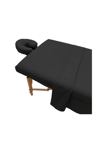 Fochsia Siyah 3 Parça Masaj Yatağı Nev Takımı Yüz Örtüsü Çarşaf Yatak Örtüsü Ve Yastık Kılıfı Spa Kuaför Gri