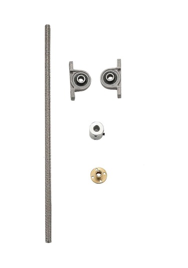 300 Mm 8 Mm T8 Kurşun Vida Seti Kurşun Vida + Bakır Somun + Bağlantı Elemanı + 3d Yazıcı Sürümü 0710 İçin Yastık Yatak Bloğu