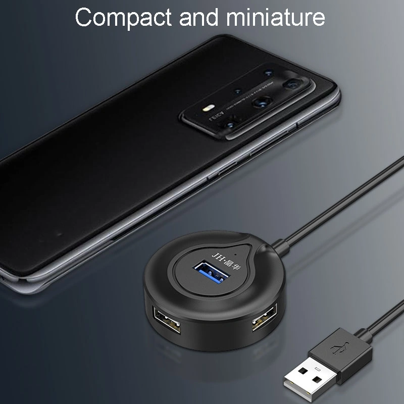 Sones Jınghua N62 Usb2.0 4 Portlu Ayırıcı Bir İla Dört Hub Uzatma Konnektörü, Model: 0,2 M Siyah