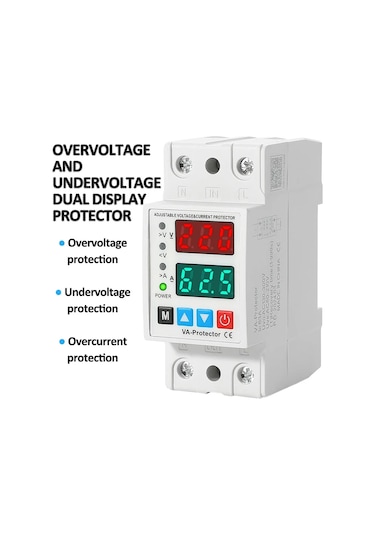 40a/63a Din Ray 230v Ayarlanabilir Aşırı Gerilim Ve Düşük Gerilim Koruyucu 40a Diğer