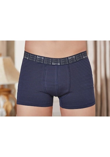 Berrak 4475 Erkek Ringel Çizgili Likralı Pamuk Boxer - 2 Adet