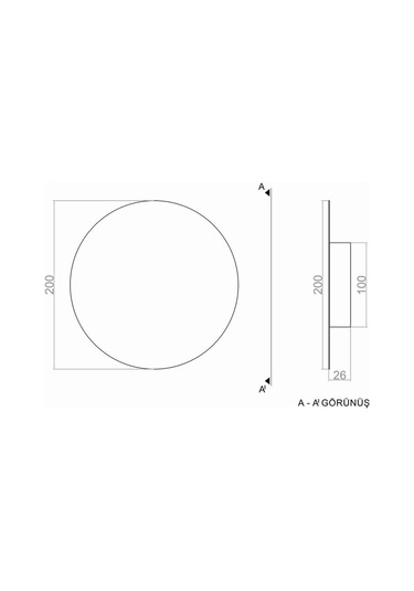 20cm Ledli Eclipse Duvar Aplik 20cm Mat Siyah