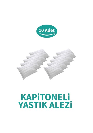 Kapitoneli Yastık Alezi 10'lu Pamuklu Fermuarlı Kapitone Yastık Koruyucu Yastık Kılıfı
