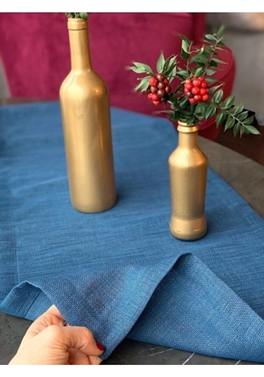 Valerium Simli İndigo Runner 40x150cm Indigo