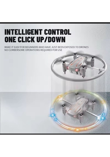 Katlanabilir Mini Bk2 Drone Optik Akışlı Led Işıklı Tek Tuş Kalkış Katlanabilir Tasarım Rc Uzaktan Kumandalı Drone - Beyaz