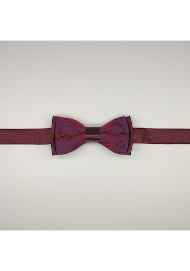 Mordino Mor Şal Desenli Bordo Çocuk Papyon Bordo