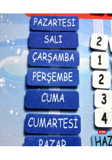 Tox Takvimi Öğreniyorum Keçe Duvar Panosu . Eğitici Oyuncak