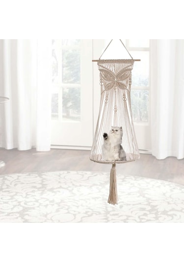 Suntek Kapalı Dış Duvar Için Kedi Hamak Uzunluğu 45 Inç Bej