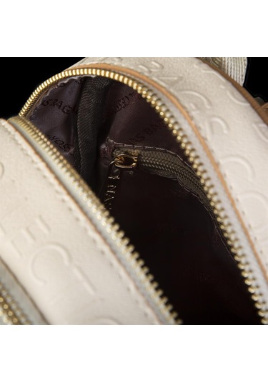 Nas Bag Kadın Sırt Çantası Krem Camel Gofraj Çok Renkli