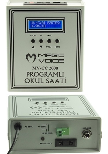 MAGICVOICE MV-CC2000 USB DUVAR TİPİ PROG AKILLI DIGITAL OKUL ZİL SAATİ (6 MELODİLİ) ÇAN TAKILABİLİR