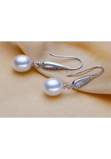 Beyaz Lsooyh Bohemian Doğal Tatlı Su İnci Küpeler Kübik Zirkonya Uzun Küpe Kadınlar İçin Kız Hediye Çok Renkli