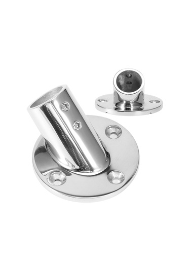 Lemestar 45 Derece Gümüş 316 Paslanmaz Çelik Yuvarlak Boru Tabanı - Deniz Tipi, Paslanmaz, Kolay Kurulum, 25mm