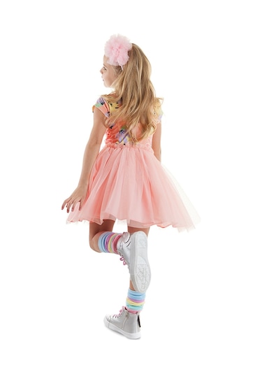 Denokids Leo Flower Kız Çocuk Tüllü Elbise Pembe