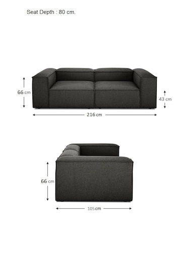 Most Mollis 2 Modül Kanepe Koltuk 41 Koyu Antrasit Keten Kumaş Yu