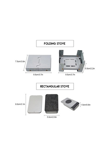 Kosona Stainless Steel Mini Alkol Ocağı Seti: Tasarrufcu Adet 2.1 Küçük Adalar Ofeni + Katlanabilir Isıtıcı Gümüş