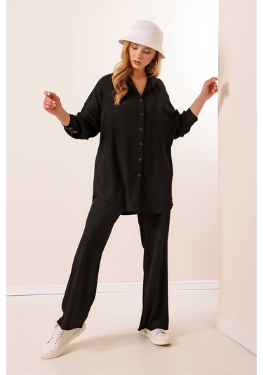 Gabria Ön Düğmeli İkili Takım Siyah