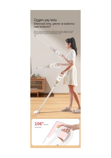 Ikkb Yeni Ev Akülü El Büyük Emişli Küçük Akar Sökücü Silme Ve Emişli İkisi Bir Arada Elektrikli Süpürge Beyaz