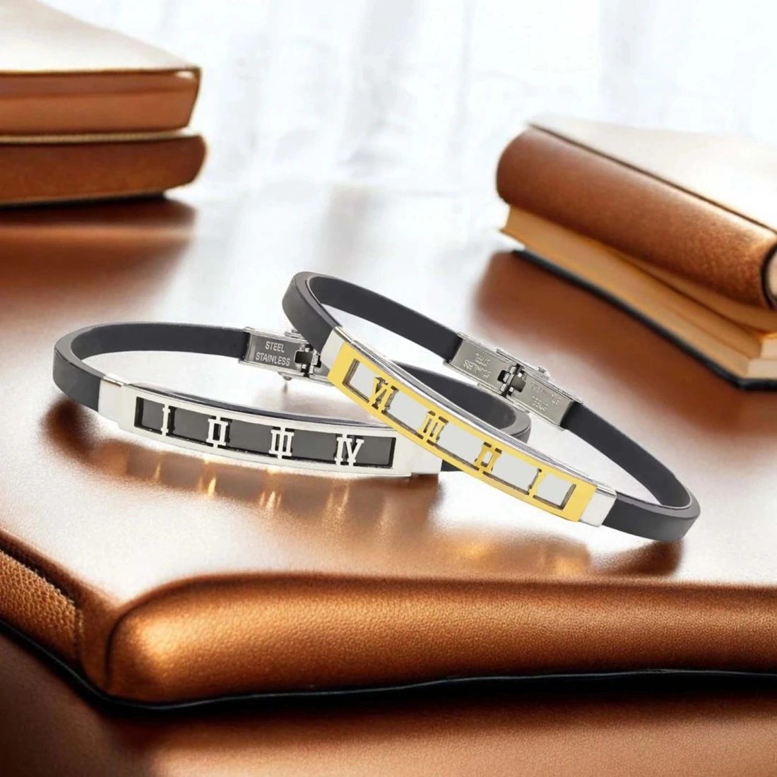 Moncuk Design Roma Rakam Desenli Çelik Bileklik 3351scb005 Sarı