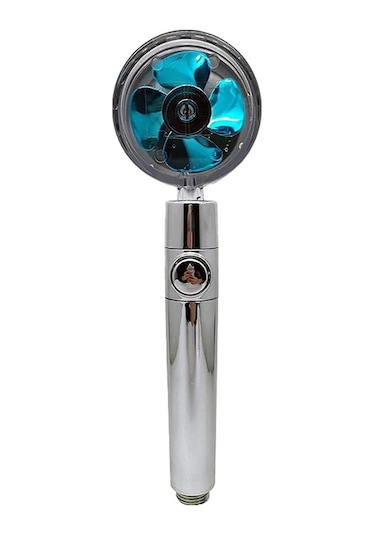 360 Derece Dönebilen Pervaneli Turbo Tazyikli Duş Başlığı Krom