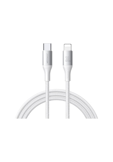 Joyroom S-a28 Flaş Serisi 60w 480mbps Hızlı Şarj Veri Kablosu, Type-c - 8 Pin Kablo, Uzunluk: 1m Beyaz