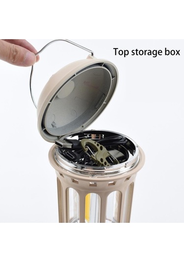 Şarj Edilebilir Cob Kamp Işığı Retro Tarzı Çadır Asma Işık Fener Lambası Yürüyüş Akşam Partisi Için Boyut: L - Kırmızı