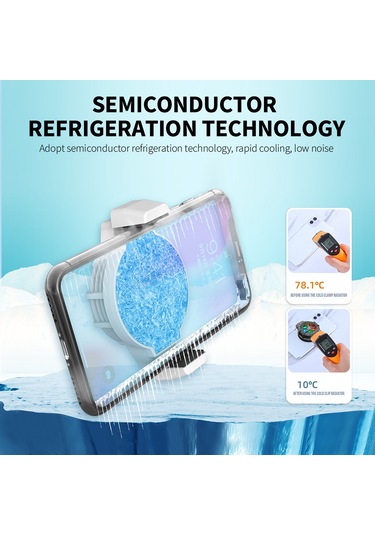 Folinda P10 Telefon Yarıiletken Soğutucu: Çift Yönlü Genişletilebilir, Hızlı Soğuma, Yüksek Performanslı Fan, Düşük Gürültü, 4-6.5 İnç Uyumlu Beyaz Beyaz