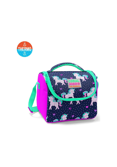 Coral High Kids Lacivert Pembe Unicorn Desenli Thermo Beslenme Çantası 11727