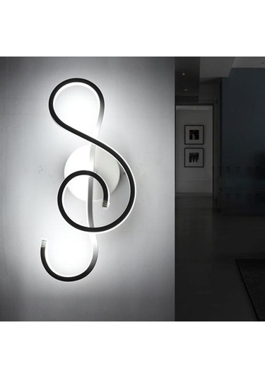 Suntek Pvc Duvar Lambası Başucu Aplik Işık Kapalı Koridor Siyah Beyaz Işık