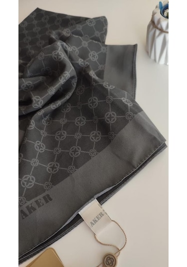 Aker Elegance Monogram Eşarp 001 Antrasit
