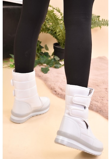 Modaonn Unisex Kar Botu İçi Termal Kürklü Cırtlı Kaymaz Taban Bot 001